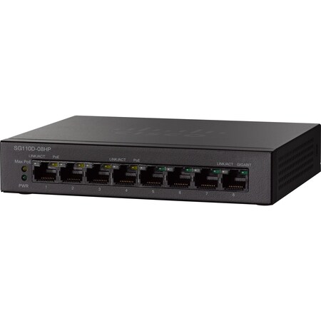 Cisco SG110D08HP 8 Port PoE Gigabit, SG110D08HPNA SG110D-08HP-NA